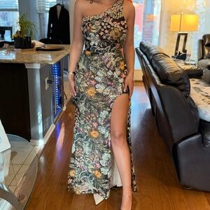 Mac Duggal One-Shoulder Evening Dress